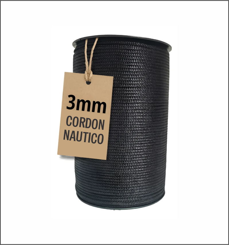 CORDON NAUTICO 3MM NEGRO 100 METROS