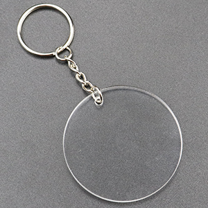 PACK 25 LLAVERO DE ACRILICO CIRCULAR CON ARO Y CADENA
